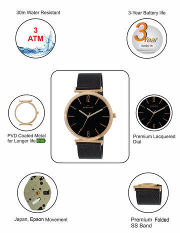 Maxima ATTIVO Men Black Dial Analogue Watch - 66570CMGT